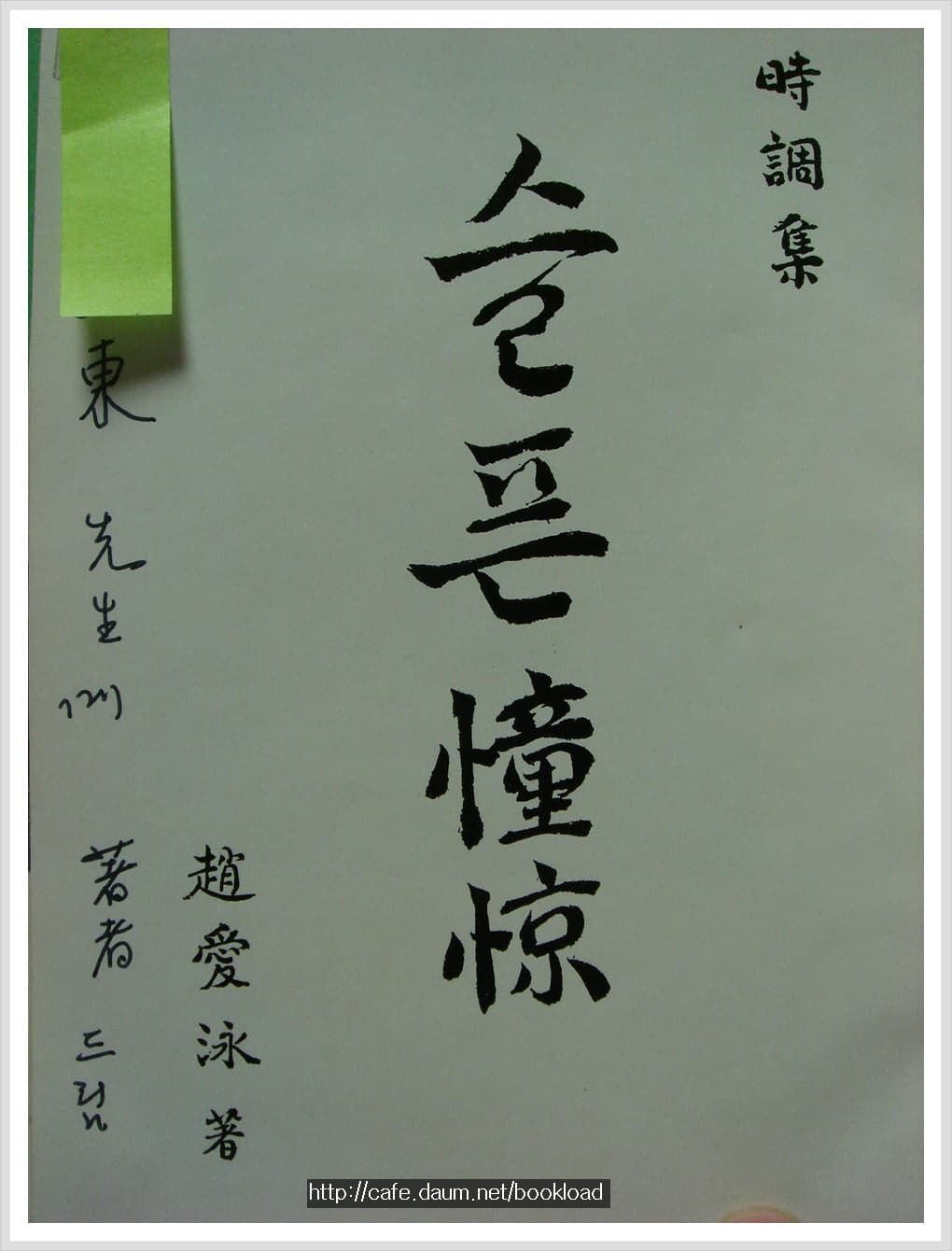 조애영/ 슬픈동경(저자 서명본) 사진 1