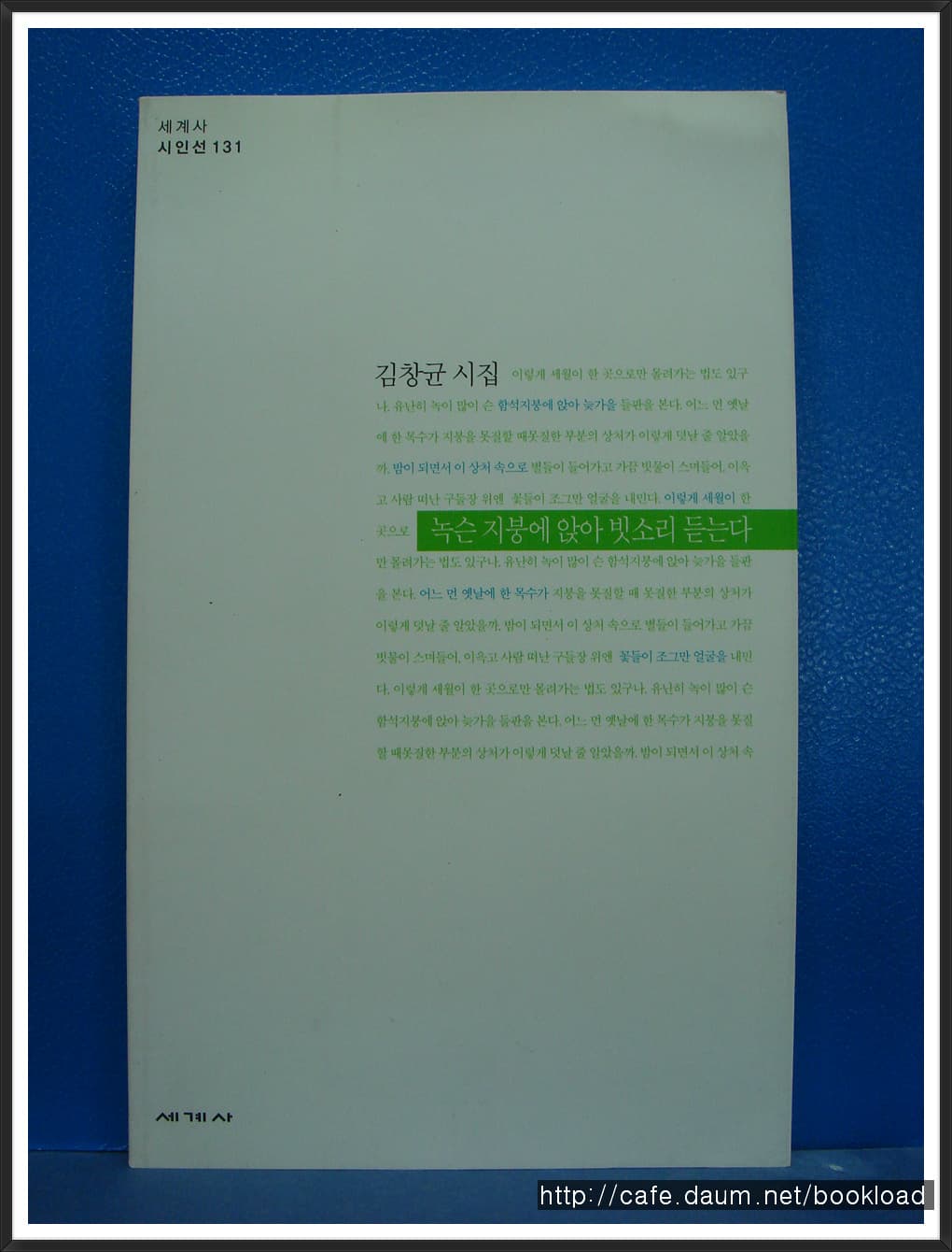 김창균/녹슨 지붕에 앉아 빗소리 듣는다(제1시집) 사진 1